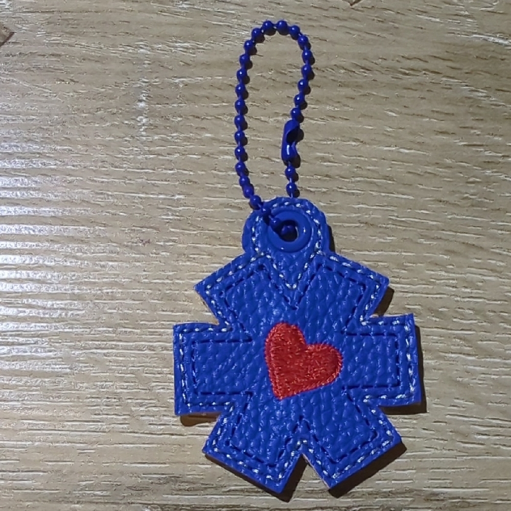 Blue Heart Kids Keychain